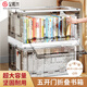 金隆興可折疊書箱桌面落地收納箱書籍玩具衣物雜物收納盒高顏值透明儲物箱桌面文具收納箱