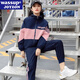 WASSUP JOYZON品牌運(yùn)動(dòng)套裝女寬松顯瘦春秋款學(xué)生休閑大碼加絨外套跑步服兩件套 粉藍(lán)色（春秋款兩件套） S（建議75-90斤）