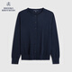 布克兄弟（BrooksBrothers）女士早秋新款純棉花邊設(shè)計(jì)針織開衫 4004-藏青色 M