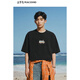 太平鳥(niǎo)男裝男士T恤【晚心聯(lián)名】短袖T恤寬松刺繡圓領(lǐng)t 黑色 2XL