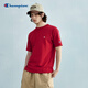 Champion冠軍短袖男25夏季新款純棉潮牌寬松休閑短袖女 紅色   M   