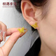 相遇重逢黃金蝴蝶實心耳釘女耳環(huán)999足金耳飾送老婆女友情人節(jié)520生日禮物 足金蝴蝶耳釘一對 約2.06g