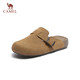 駱駝（CAMEL）勃肯鞋女質(zhì)感牛皮休閑鞋隨性低跟淺口單鞋 L25S700038 駝色 40