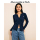 ABERCROMBIE & FITCH女裝經(jīng)典小麋鹿美式復(fù)古辣妹性感修身V領(lǐng)長(zhǎng)袖T恤KI139-5270 海軍藍(lán) S (165/92A)