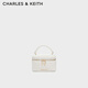CHARLES&KEITH菱格鏈條手提斜挎小方包生日禮物七夕禮物CK2-80782534 Cream奶白色 小包