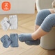 貝瑞加（Babyprints）寶寶護(hù)膝地板襪子套裝夏季學(xué)爬護(hù)具兒童學(xué)步防摔護(hù)肘 2副 藍(lán)灰M