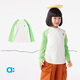 幼嵐（ALLBLU）allblu幼嵐【格子速干】?jì)和L(cháng)袖T恤女童男童25新款舒適打底衫 云白拼淺草綠 130 cm