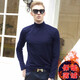 奧德里奇長(cháng)袖T恤男秋冬季中青年時(shí)尚百搭修身中高領(lǐng)打底衫莫代爾加絨保暖秋衣內搭打底純色上衣體恤 寶藍加絨 XXL