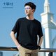 十如仕短袖t恤男女款純棉【汗無(wú)痕】圓領(lǐng)打底衫休閑通勤 T12-02 黑色 L