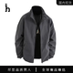 【品牌現(xiàn)貨撤柜清倉(cāng)】春秋季外套男薄款休閑商務(wù)立領(lǐng)夾克寬松大碼 灰色 XL