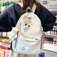 回力書(shū)包女生大容量初高中生雙肩包高顏值可愛(ài)旅行背包2025新款電腦包 白色【帶背包熊掛件+徽章】