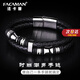 FACAMAN高品質牛皮真皮手鏈男朋克高級瑪瑙時尚輕奢手環(huán)飾品禮物送男朋友 銀色皮手鏈【經(jīng)典款】17.5cm