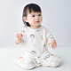 糖晰嬰兒夏季薄款七分袖肩扣套裝男女寶寶分體兩件套衣服夏裝空調服 彩虹 80 建議18-21斤