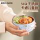 彩致（CAIZHI）316L不銹鋼碗防摔兒童飯碗卡通雙層加厚隔熱碗藍(lán)色12cmCZ6961