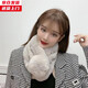 槿城真毛獺兔毛圍巾女冬季保暖百搭可愛(ài)交叉皮草圍脖瀨兔毛絨加厚TT02 單球淺灰色