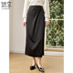 她享半身裙女不規則開(kāi)叉黑色裙子高腰中長(cháng)款時(shí)尚通勤包臀裙T51B037 黑色 L