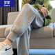 羅蒙（ROMON）    加絨運動褲女2025秋冬款外穿高個子衛(wèi)褲時尚百搭寬松灰色保暖 灰色【春秋】 S 【建議80-100斤】