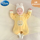 迪士尼（Disney）嬰兒衣服春秋款連體衣純棉新中式中國風(fēng)洋氣小月齡百天寶寶滿月服 中國黃【四季款國風(fēng)連體衣】 59cm 建議0-3月 體重9-12斤