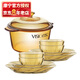 康寧3.2L耐熱湯鍋玻璃鍋和8頭耐熱玻璃餐具套裝碗碟套裝 3.2L湯鍋+8頭餐具 鍋具餐具