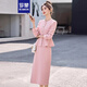 羅蒙小香風(fēng)套裝女春秋2024新款高級感正式場(chǎng)合職業(yè)氣質(zhì)名媛高端套裝裙 粉色 M 推薦 95-105斤