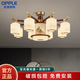 歐普（OPPLE）新中式客廳吊燈全銅實(shí)木高端餐廳吸頂燈國(guó)風(fēng)禪意朝下大廳2024新款 【包安裝】銅+木-8頭