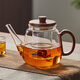 憶壺茶（YIHUTEA）茶壺玻璃泡茶壺耐高溫煮茶壺加厚燒水茶具帶過(guò)濾茶水壺杯子大容量 【升級木把】胡桃木蓋壺 900ml