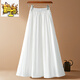 初徑 白色半身裙女春夏新款中長(cháng)款寬松顯瘦a字大擺長(cháng)裙 白色 L 適合106-115斤