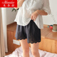 美奈貂安全褲防走光夏季薄款寬松透氣蕾絲短褲全棉打底褲 孔雀翎黑色 M （80到120斤）