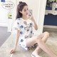 奧蜜雪睡衣女夏季純棉卡通大碼休閑韓版少女短袖全棉可外穿家居服兩件套 H3017 M （85-105斤）