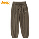 吉普（JEEP）美國正品Jeep高端束腳休閑褲男士春夏季新款寬松潮牌抽繩運(yùn)動(dòng)長褲 駝色 【官方正品】 XL 推薦140-160斤