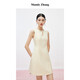 Mandy Zhang鑲鉆黃色小香風(fēng)連衣裙女夏季高級(jí)感輕禮服無(wú)袖背心裙子 光霧黃 S