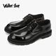 Walker Shop正裝皮鞋男【頭層牛皮】商務(wù)正裝英倫時尚德比鞋漆皮亮面鞋系帶 黑色 42