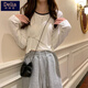 矜持范秋裝新款女灰色t恤女小個(gè)子2025春秋新款學(xué)生顯瘦黑色長(zhǎng)袖短款上 白色[好質(zhì)量] S 建議65-90斤