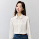 茵曼通勤簡(jiǎn)約繡花女裝長(cháng)袖襯衫2025春季新品舒適棉襯衣上衣 米白色 L