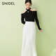 SNIDEL2025春夏新品時尚高腰蕾絲鏤空提花魚尾半身裙SWFS251078 象牙白 S （0）