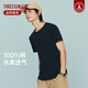 三槍T恤男夏季新品純棉透氣大碼寬松白色男士短袖個(gè)性青年運動(dòng)汗衫 暗夜黑(100%棉) XL (175) 【推薦125-150斤】