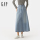 GAP女裝2025春季新款純棉拼接設計無(wú)彈A字牛仔半裙及踝長(cháng)裙741932 淺色水洗 XS (24)155/58A 亞洲尺碼