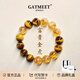 GATMEET天然黃水晶手鏈女黃虎眼石情侶款手串招財事業(yè)好運送女友生日禮物 富貴金虎黃水晶手鏈10mm 手圍14cm