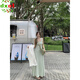DXOT2025夏季性感吊帶裙女裝夏季綠色連衣裙氣質(zhì)顯身材長(cháng)裙度假風(fēng)裙子 豆綠色（實(shí)物顏色偏深） M 建議 90-105斤