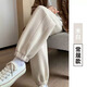 婧麒（JOYNCLEON）加絨孕婦運動(dòng)褲春秋款外穿束腳褲小個(gè)子春季 米杏色【春秋款】 XL【建議體重：130斤-140斤】