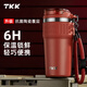 TKK咖啡杯陶瓷內(nèi)膽車載保溫杯大容量辦公室泡茶水杯子男士情人節(jié)禮物 氣質(zhì)紅630ml【抗菌陶瓷覆層】