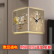 雅軒妮鐘表畫掛墻壁轉(zhuǎn)角掛鐘萬年歷電子顯示屏自動對時墻上裝飾畫LED燈 F款【福鹿相隨】 36*36CM帶燈【插電遙控】