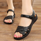阿貓頓夏季媽媽涼鞋中老年人女涼鞋平底奶奶涼鞋中年老太太平底舒適女鞋 220黑色 37