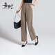 每時(shí)女裝休閑褲女2025春夏窄版高腰顯瘦通勤百搭直筒褲子女2875卡L
