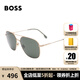雨果博斯（HUGO BOSS）太陽(yáng)鏡鏡框男款飛行員式潮流時(shí)尚開(kāi)車(chē)墨鏡眼鏡架1557OFS-AOZQT