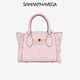 Samantha Thavasa荷葉花邊小托特包甜美包包系可愛(ài)心少女淑感手提斜挎 24粉色222013516124