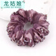 龍姑娘韓版絹紗發(fā)圈丸子頭頭繩女簡(jiǎn)約水晶手工發(fā)飾橡皮筋歐根紗大腸發(fā)圈 深紫