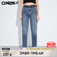 ONLY夏季百搭男友風(fēng)高腰九分哈倫牛仔褲女|124149039 J33 復(fù)古350牛仔洗水 S 160/64A