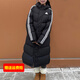 阿迪達斯 （adidas）男女情侶裝長款羽絨服新款連帽厚運動服保暖防風外套 黑色長三條紋/2024新款 L