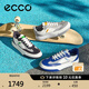 愛步（ECCO）七夕禮物休閑鞋 25夏季厚底板鞋軟底簡(jiǎn)約撞色男鞋 街頭球鞋539804 白色/黑色/鴿子灰53980461195 41
